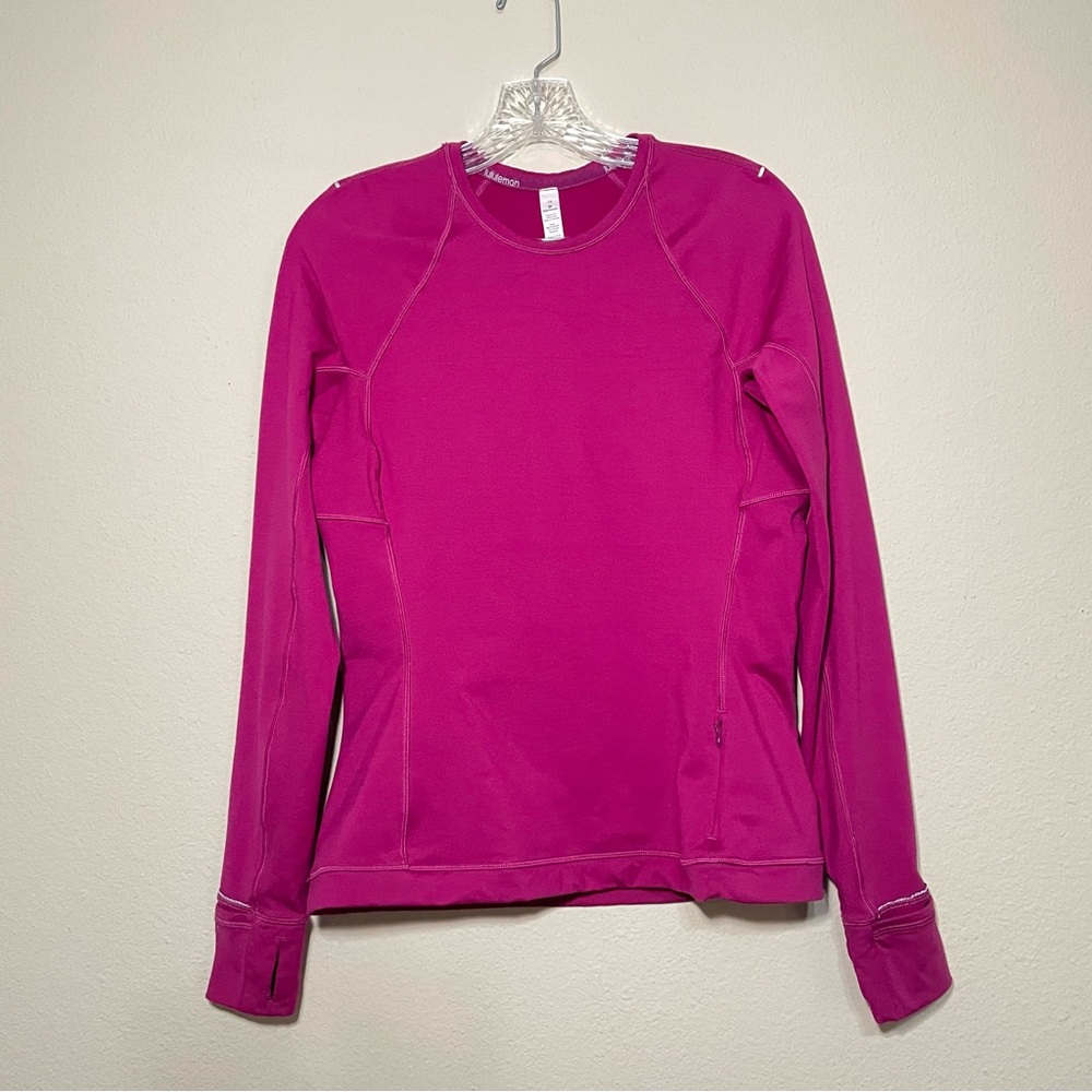 Women’s Lululemon Runderful Long Sleeve Running Top- Deep Fuschia Size 10
